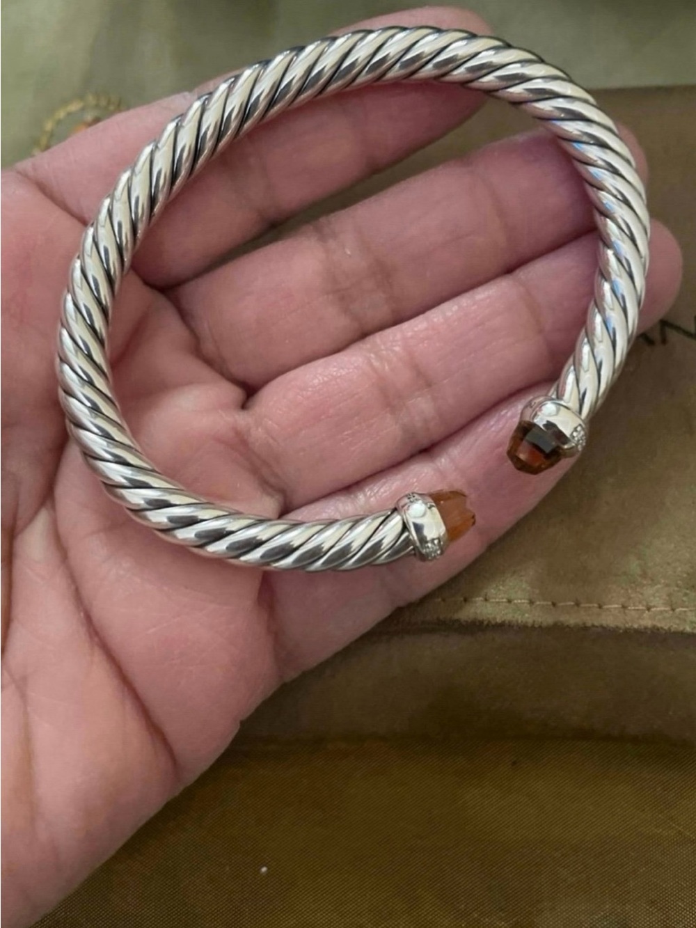 David Yurman Flex Bracelet citrine Diamonds 6MM Medium - Picture 2 of 9